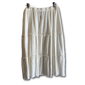 Two-Twenty Collection Pull-On Tiered Long White Peasant Skirt Size 3XLPT